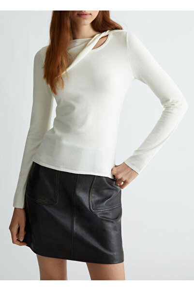 liu.jo Ekru Omuz Detaylı Asimetrik Bluz
