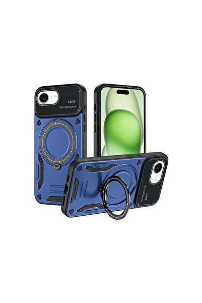 eco port iPhone 16E Case with Joy Lens Stand - Navy Blue