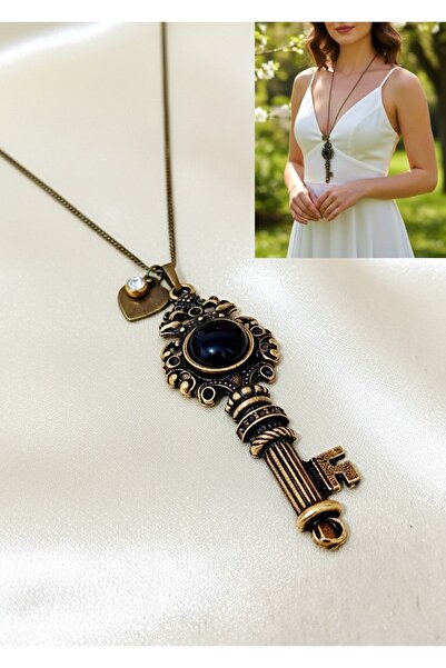 LADYMİRAGE KALBİMİN ANAHTARI VİNTAGE KOLYE