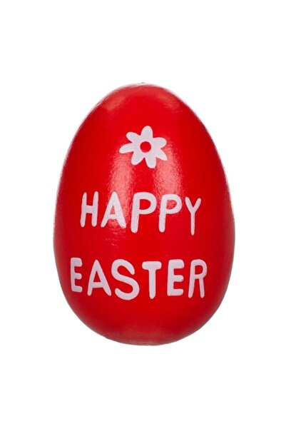 OEM Red Wooden Easter Egg Happy Easter 6cm