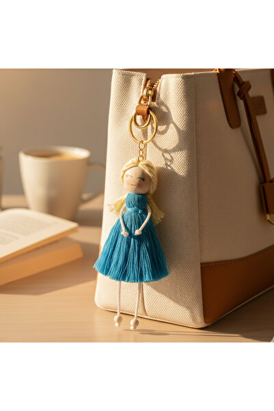 Crystal Coza Handmade Baby Keychain, Macrame Keychain with Sweet Girl Figure,...