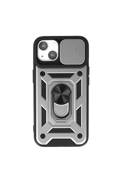 eco port iPhone 15 Case Pars Silicone with Lens Ring - Silver
