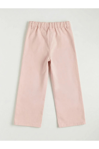 LC Waikiki Pantaloni roz pentru fete, cu talie elastică și imprimeu floral