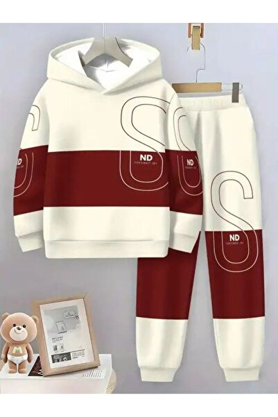 VESTIR BIEN S NDbestat unisex set de iarnă pentru copii, bej și roșu