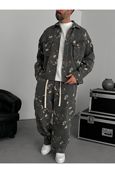 BYBASICMAN Gray Camouflage Pocket Jacket C-1790