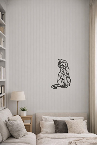 Oturan Kedi Mdf Lazer Kesim Duvar Dekorasyon Ürünü