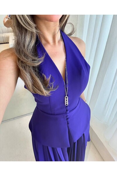 Rahibhdresses طقم فستان ميدي "باربي" ناعم بتصميم بليسيه