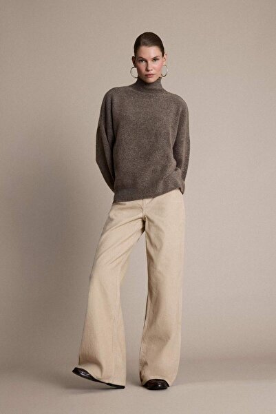 DeFacto Wide Leg Double Pocket High Waist Wide Leg Velvet Trousers G3290Ax25Au