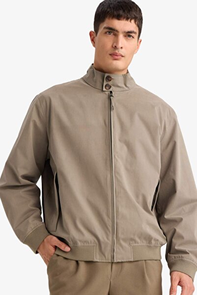 DeFacto Oversize Wide Fit Polo Collar Zippered Coat F8506Ax26Sp