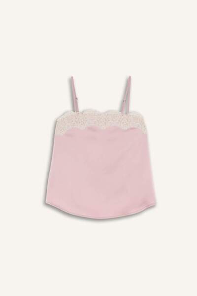 DeFacto Regular Fit Strappy Satin Sleeveless Blouse G9786Ax26Sp