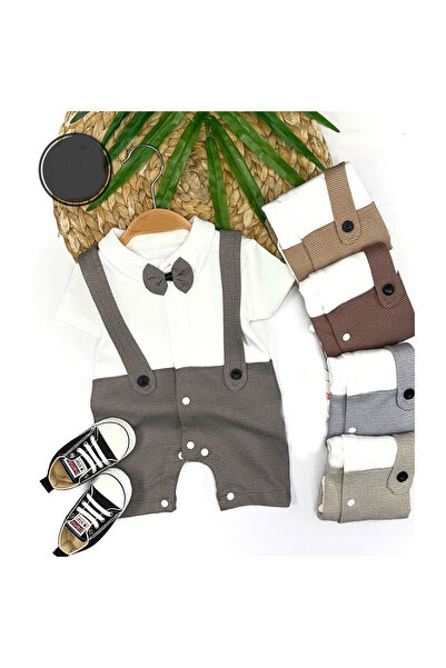 Narnuga MİRAYLİFE 3-6-9-12 شهرًا رومبير مخطط ومفصل لطفل رضيع مع ربطة عنق