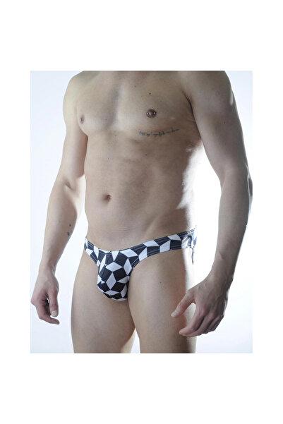 Narnuga Mi̇raxx Men's 3D Cube Patterned Slip Underwear