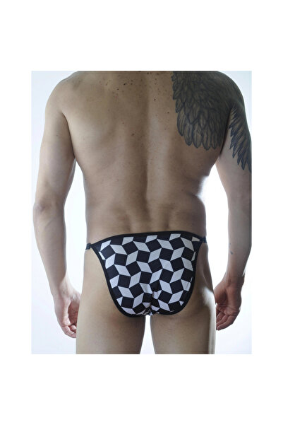 Narnuga Mi̇raxx Men's Metallic Cube Patterned Slip Underwear