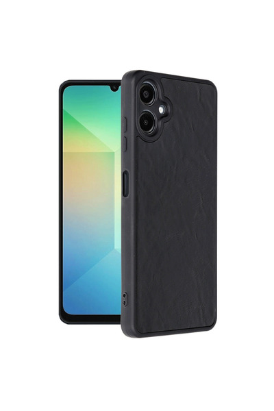 eco port حافظة سامسونج جالاكسي A06 من الجلد من أراس - أسود