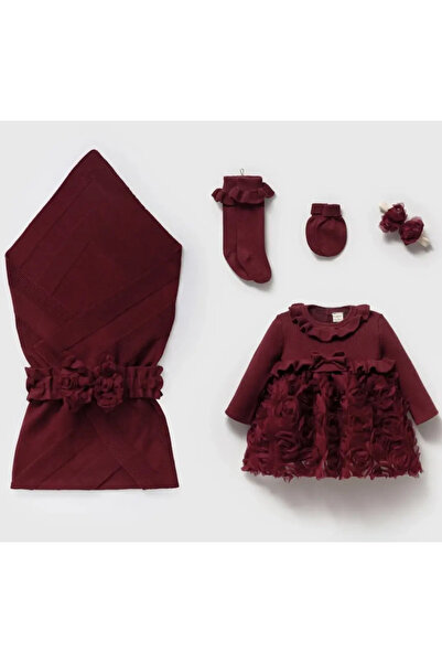 Nipperland Kundak Battaniyeli triko Gül Desenli Rose Elbiseli Hastane Çıkış v...