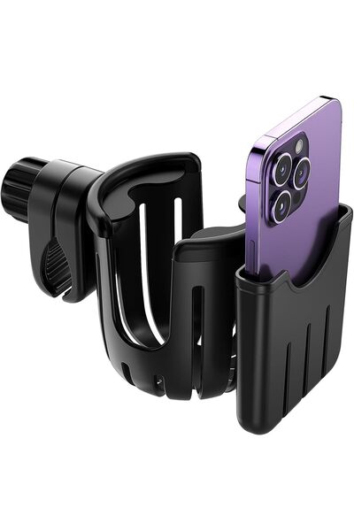 Generic Universal Cup & Phone Holder Clip-On Drink Mount Upgraded Stroller Cu...