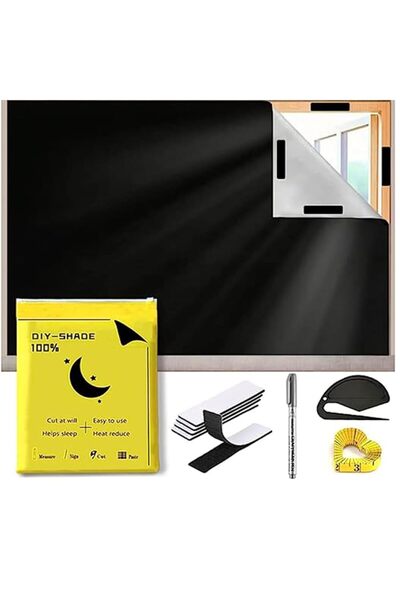 Arabest Blackout Curtain,Portable DIY Blackout Blinds with No Drilling Blacko...