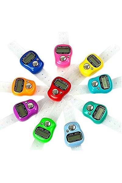 Arabest 10-Piece Digital Electronic Finger Tally Counter Multicolour