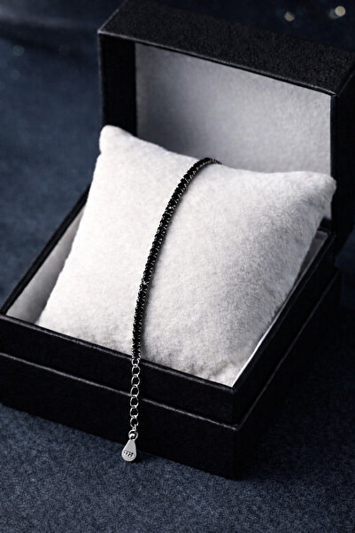 Silver Hunters Su Yolu Gümüş Bileklik 925 Ayar Gümüş Siyah Zirkon Taşlı Su Yo...