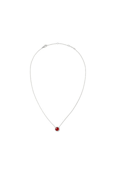 Daniel Wellington Audrey Necklace Red Agathe Silver