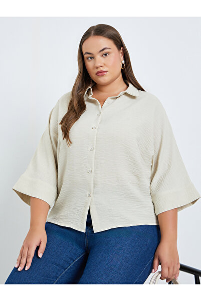 Styli Plus Size Women White Collared Shirt