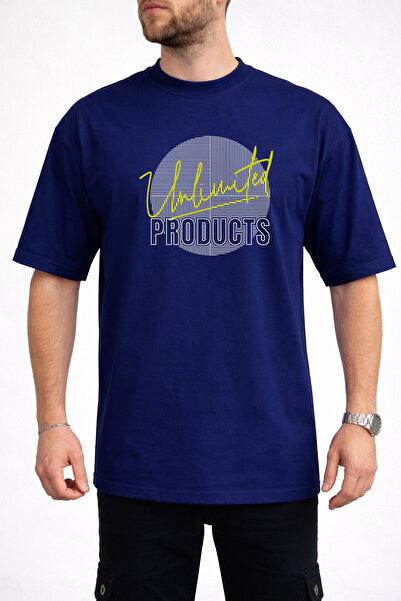 caddekombin Ανδρικό μπλουζάκι Linear Line Unlimited με στάμπα και λαιμόκοψη σ...