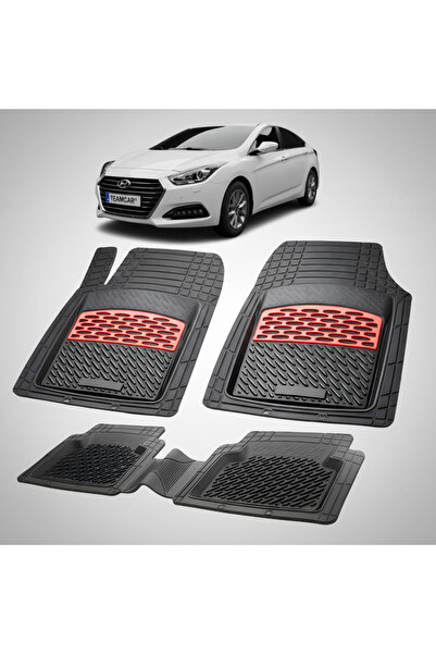 TEAMCAR Hyundai i40 2015–2018 Floor Mats - Rubber Tab Type -Red