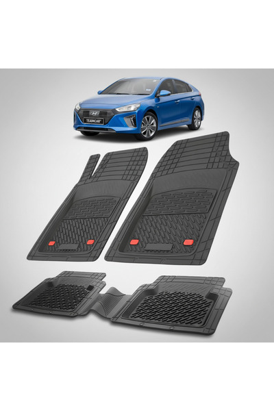 TEAMCAR Hyundai Ioniq 2016-2019 Πατάκια Δαπέδου με Λάστιχο - Μαύρο