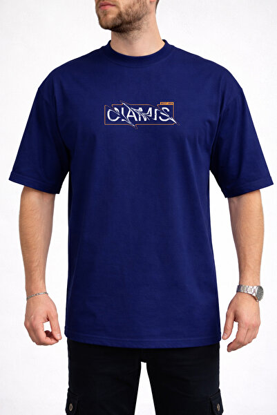 caddekombin Ανδρικό μπλουζάκι West Java με στάμπα κειμένου και λαιμόκοψη σε μ...