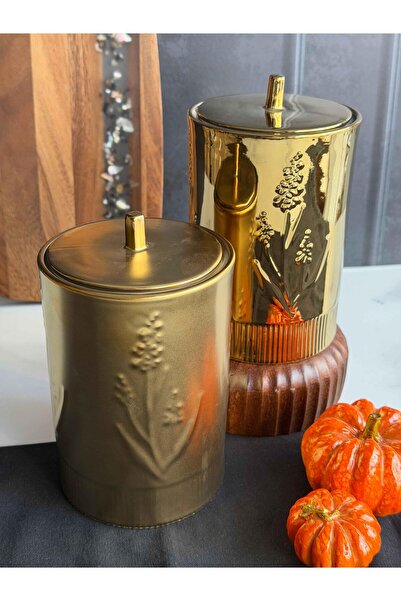 ROSSEV Vacuum Jar Set with Lid Mikasa Moor Shiny Gold 1300ml