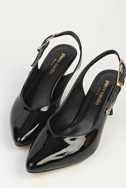 Pierre Cardin Kadın Siyah Rugan Topuklu Ayakkabı PC-55785