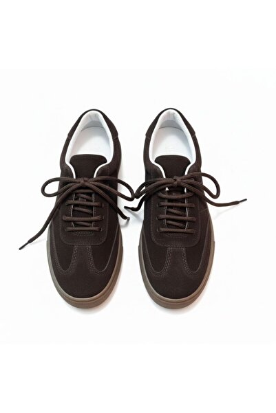 NE&VE SHOES Brown Suede Genuine Leather Lace-Up Women's Casual Sneaker