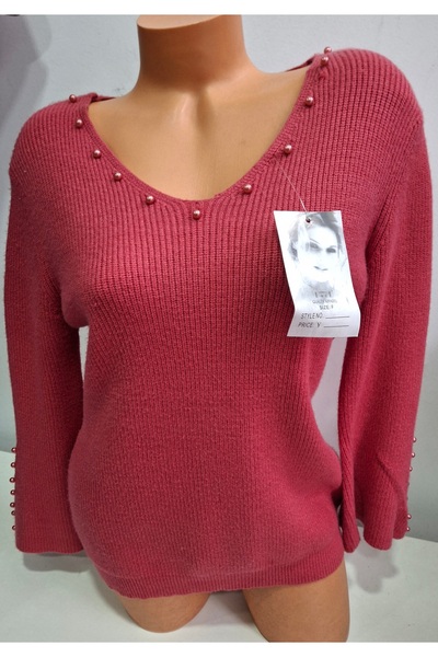 New Collectıon Coral sweater with wide sleeves