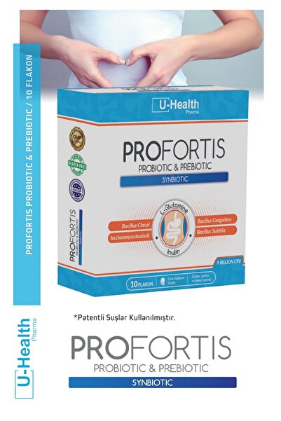 U-Health Pharma Profortis Probiyotik ve Prebiyotik Simbiyotik Yetişkin / 10 F...