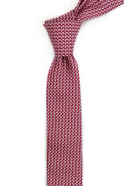 Kravatkolik 4,7 εκ. Κόκκινο σχέδιο σάλιου Εξαιρετικά λεπτή μεταξωτή γραβάτα I...