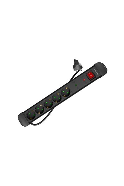 Bachmann Καλώδιο επέκτασης με προστασία από υπερτάσεις sp1, 5m, 5 πρίζες, μαύρο