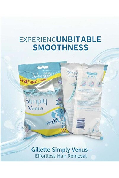 XCESS شفرات حلاقة مزدوجة من سيمبلي فينوس (8+4) 12 قطعة (أزرق/للنساء) (عبوة من...