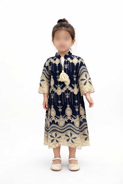 RONZA جلابية بناتي قماش مطرز