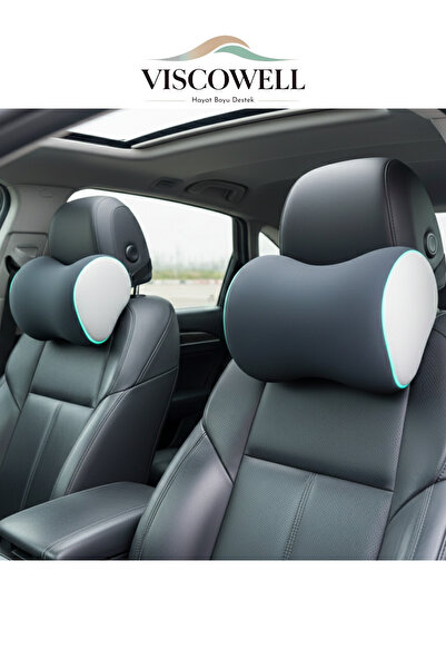 ViscoWell Visco Ortopedik Boyun Yastığı Oto Boyun Destek Yastığı 2 Adet