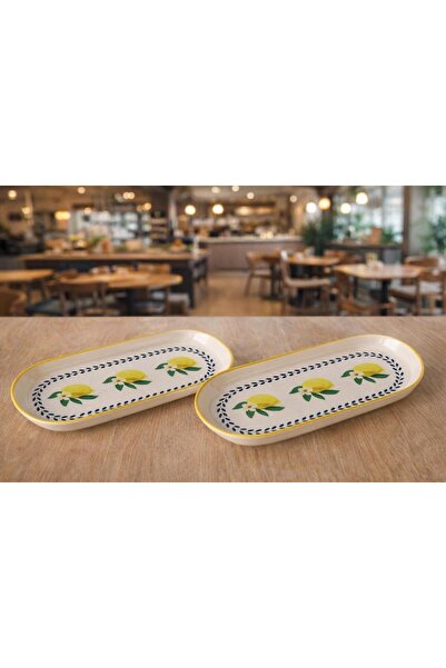 Keramika Lemon Pattern Noyan 26cm Kayak Plate 2 Pieces