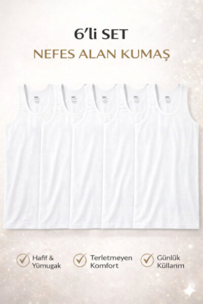 woan Comfort 6-Piece Set - Non-Sweating Soft Textured Daily Men's Undershirts