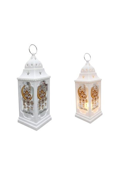 Premium Ramadan LED Lantern Set White Fanous Warm Glow