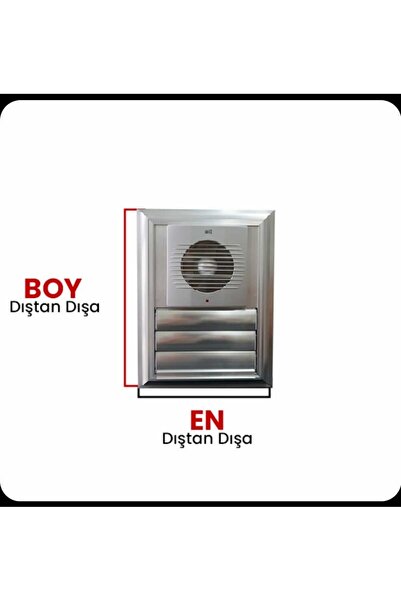 ÇELİK MENFEZ Fanlı ALÜMİNYUM Banyo Menfezi – PARLAK KROM 40X40 DIS OLCU