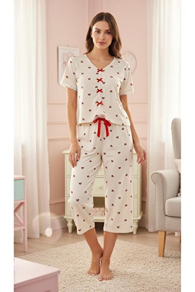 MİSS ELİZZA Milan Fabric Cherry Patterned Pajama Set