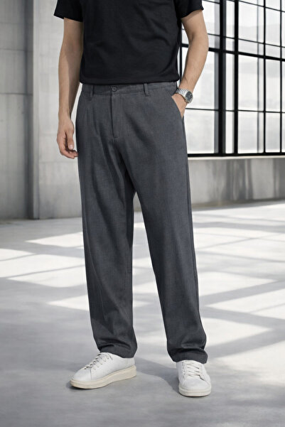 BayBayan Ανδρικό παντελόνι με φαρδιά γραμμή, άνετη εφαρμογή, τσέπες, ζώνη και...