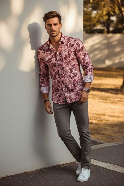 Louis Fabel Floral Long Sleeve Men's Shirt