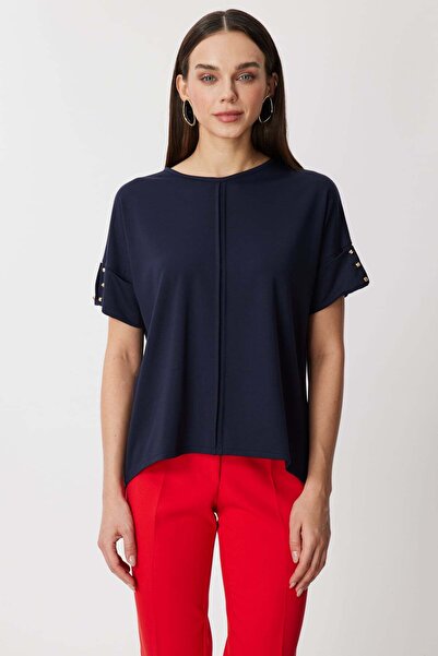 ON Μπλούζα με αξεσουάρ στα μανίκια και λεπτομέρεια ραφής