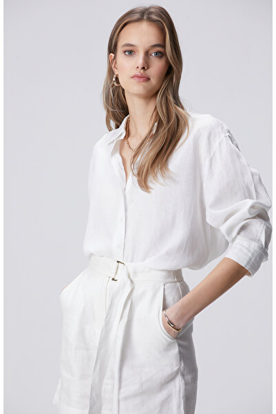 Network Beyaz Keten Gömlek