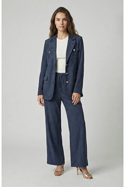 Network Lacivert Cupro Pantolon