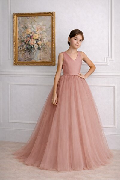 SUNEH Κοριτσίστικο φόρεμα αποφοίτησης με λαιμόκοψη σε σχήμα V, μοντέλο Ακακία...